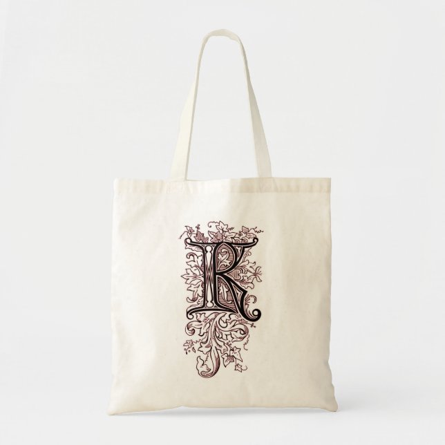 Vintages Verziertes Monogramm "K" Tragetasche (Vorne)