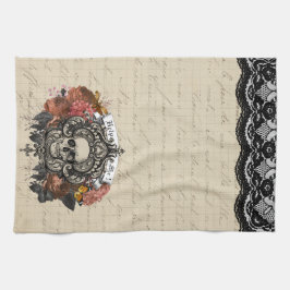 Vintages Verziertes Skull Halloween Küchentuch