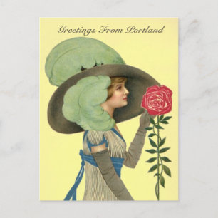 Vintages VIKTORIANISCH mit/ROSE Portland ODER POST Postkarte