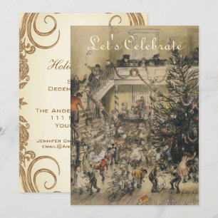 Vintages Viktorianisches Art-Holiday-Party Einladung
