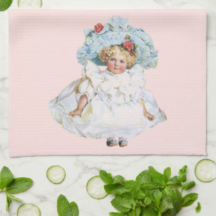 Vintages Viktorianisches Baby Girl Doll, Osteranzu Geschirrtuch