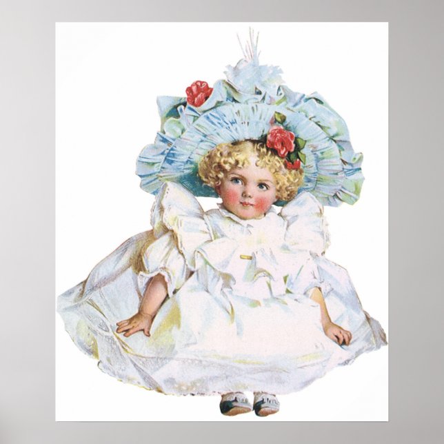 Vintages Viktorianisches Baby Girl Doll, Osteranzu Poster (Vorne)