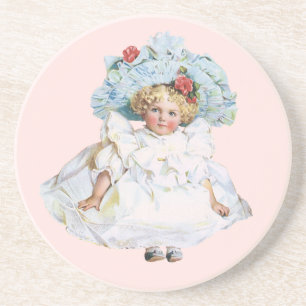 Vintages Viktorianisches Baby Girl Doll, Osteranzu Untersetzer