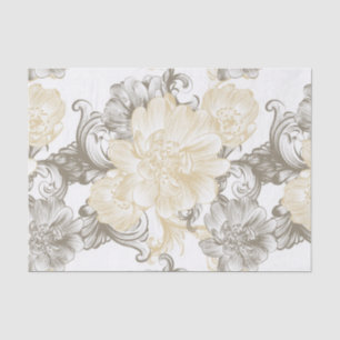 Vintages viktorianisches beige Blumenrebemuster Seidenpapier