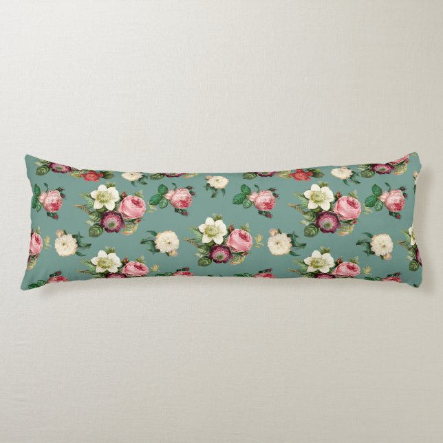 Vintages Viktorianisches Blumenmuster Zuhause Bedr Seitenschläferkissen (Vorderseite)