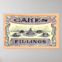 Vintages Viktorianisches Cake-Werbeplakat