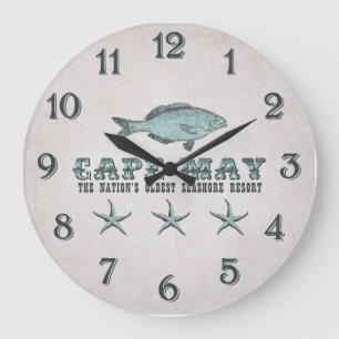 Vintages Viktorianisches Cape May ältestes Seashor Große Wanduhr