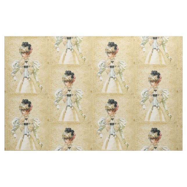 Vintages viktorianisches Damen-Mode-Gewebe Stoff (Fat Quarter (45,7 x 55,9 cm))