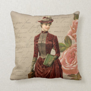 Vintages Viktorianisches Damendekor Kissen