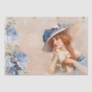 Vintages Viktorianisches Damendekoupage Tissue Pap Seidenpapier