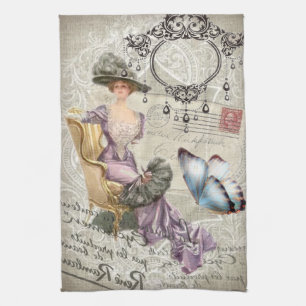 Vintages viktorianisches des schäbigen küchentuch