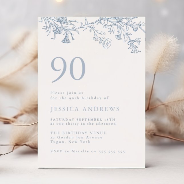 Vintages Viktorianisches Elegant 90. Geburtstag Einladung (Von Creator hochgeladen)