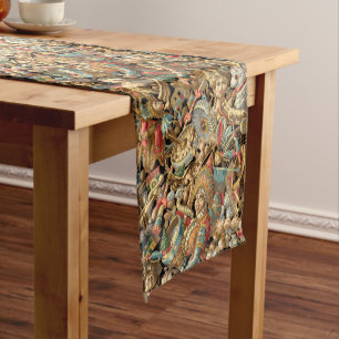 Vintages Viktorianisches Era Toys Muster Kurzer Tischläufer