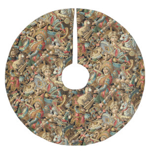 Vintages Viktorianisches Era Toys Muster Polyester Weihnachtsbaumdecke