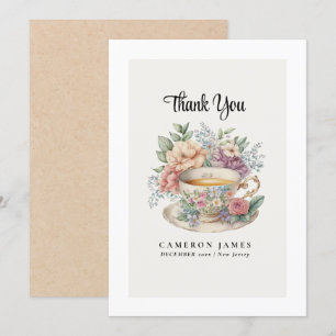 Vintages Viktorianisches Floral Teacup Rose Teezer Dankeskarte