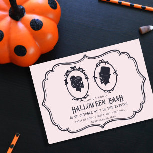 Vintages Viktorianisches Frame Skull-Halloween-Par Einladung