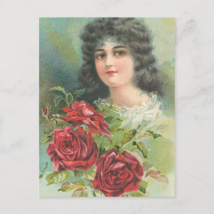 Vintages Viktorianisches Frauenportrait Postkarte