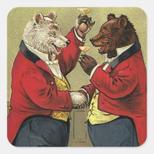 Vintages Viktorianisches Glück, Homosexuell, tanze Quadratischer Aufkleber