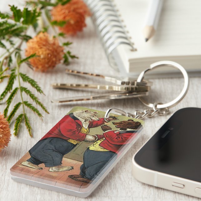 Vintages Viktorianisches Glück, Homosexuell, tanze Schlüsselanhänger (Vorderseite rechts)