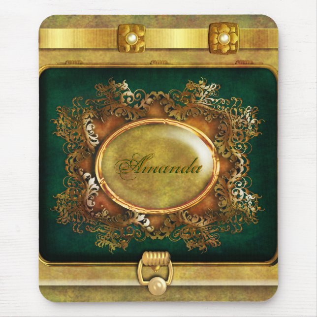 Vintages viktorianisches Gold Mousepad (Vorne)