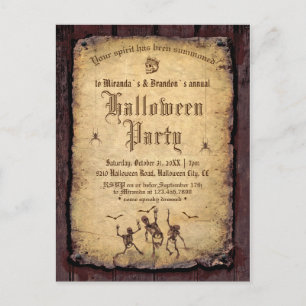 Vintages Viktorianisches Gothic-Halloween-Party Po Postkarte