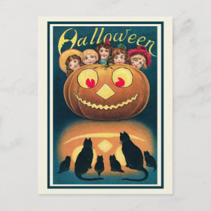 Vintages Viktorianisches Halloween Spooky Jack o'L Postkarte