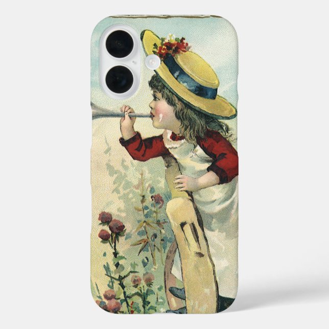 Vintages Viktorianisches Kind, Mädchenblasen auf d Case-Mate iPhone Hülle (Rückseite)