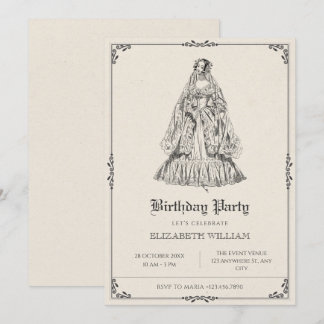 Vintages viktorianisches Kleid Geburtstag Einladung