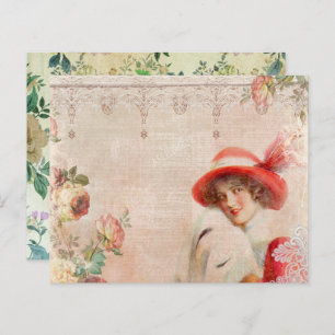 Vintages Viktorianisches Lady Decoupage Scrapbook