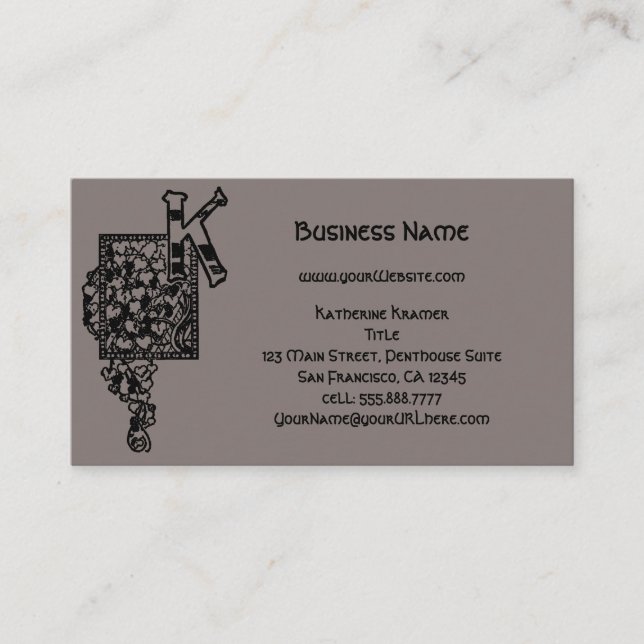 Vintages Viktorianisches Monogramm - EleganLetter  Visitenkarte (Vorderseite)