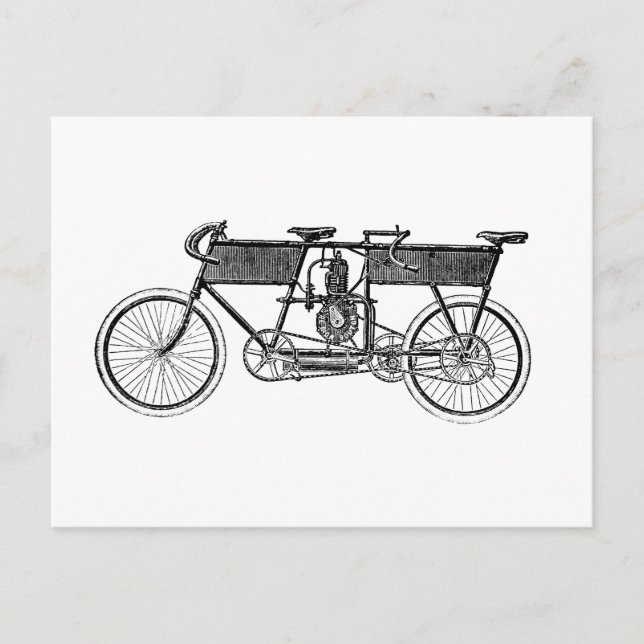 Vintages Viktorianisches Motorrad Postkarte (Vorderseite)