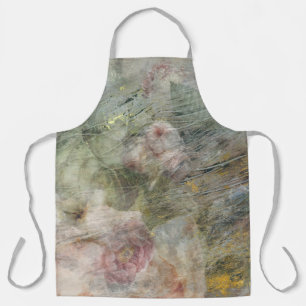 Vintages Viktorianisches Öl Leinwand Rosa Lila Blü Schürze