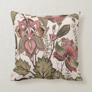 Vintages viktorianisches rosa Blumenmuster Kissen