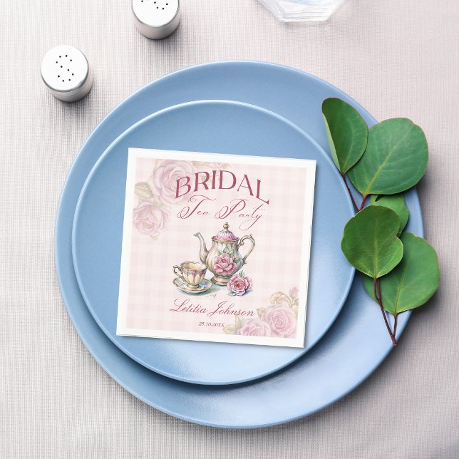 Vintages Viktorianisches rosa Roses Brauttee Party Serviette (Vintage Victorian pink roses bridal tea party customized monogrammed Napkins personalized decor)