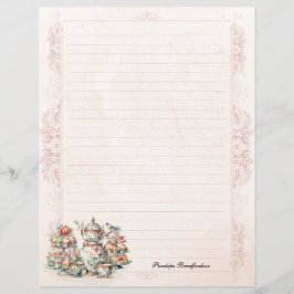 Vintages Viktorianisches Rose Teegeflecht Papier