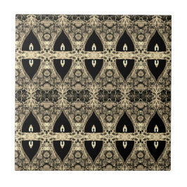 Vintages Viktorianisches Schwarzes Meer Jugendstil Fliese