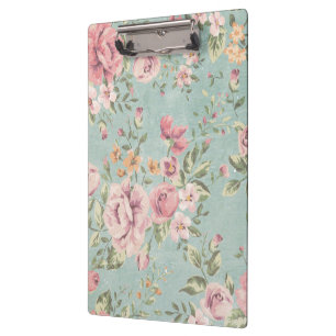 Vintages viktorianisches Shabby Chic blass blühen Klemmbrett