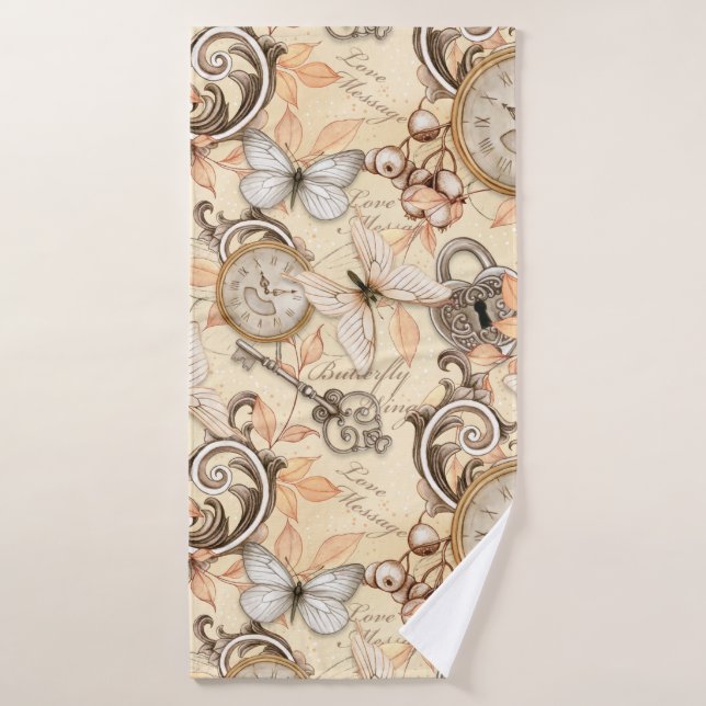 Vintages Viktorianisches Shabby Chic Ländermuster Badehandtuch (Badehandtuch)