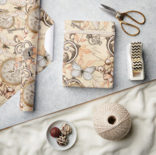 Vintages Viktorianisches Shabby Chic Ländermuster Geschenkpapier