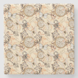 Vintages Viktorianisches Shabby Chic Ländermuster Steinuntersetzer