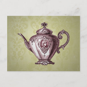 Vintages Viktorianisches Teapot Postkarte