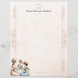 Vintages Viktorianisches Tee-Mit Monogramm Station