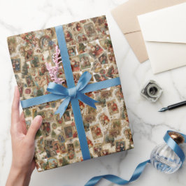 Vintages Viktorianisches WeihnachtsCollage | Retro Geschenkpapier