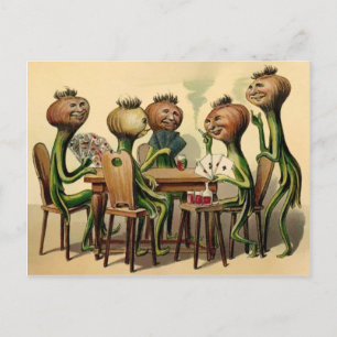 Vintages Viktorianisches Zwiebelkartenspiel Postkarte