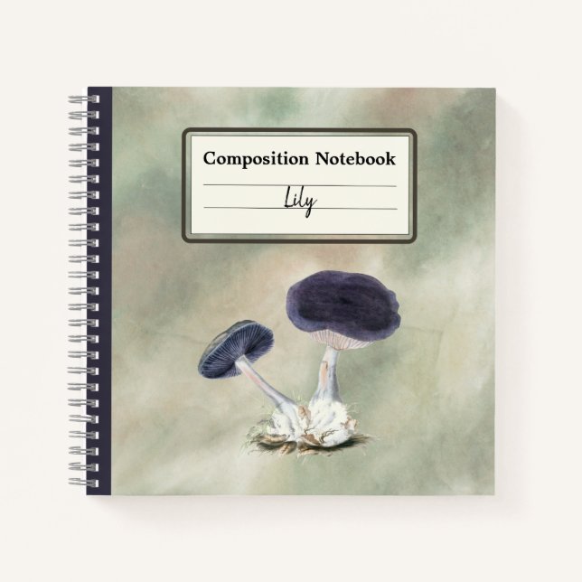 Vintages Violet Webcap Pilz Personalisiert Comp Notizbuch (Vorderseite)