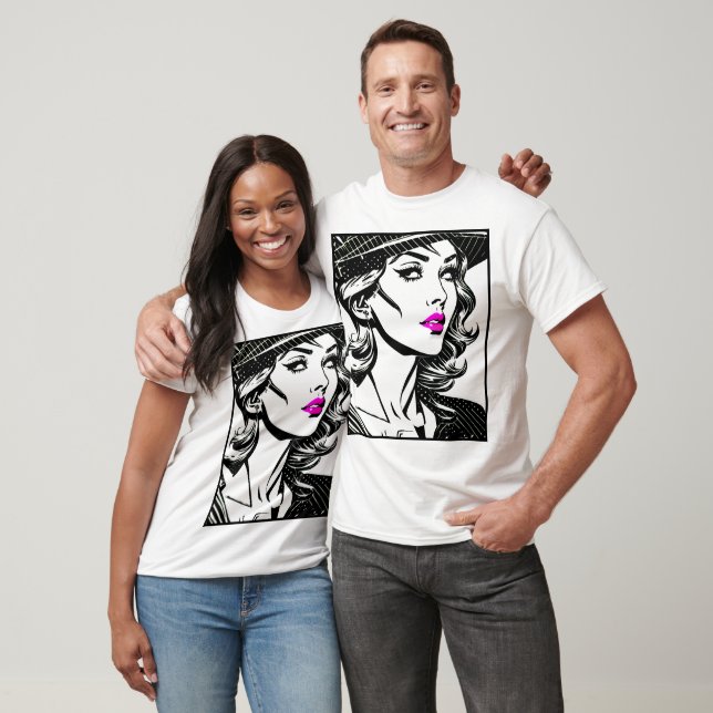 Vintages Vixen: Filmnoir Pop Art T-Shirt (Unisex)