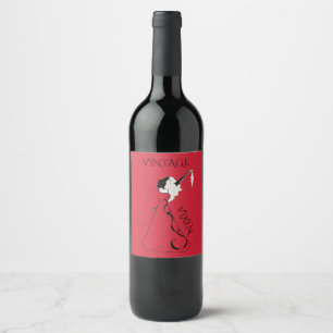 Vintages Vixen-Weinetikett Weinetikett