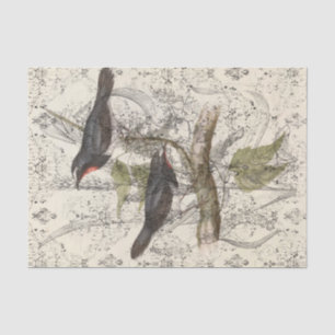 Vintages Vogel-Collagen-Seidenpapier Seidenpapier