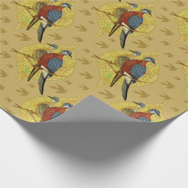 Vintages Vogel-Verpackungs-Papier Geschenkpapier (Ecke)