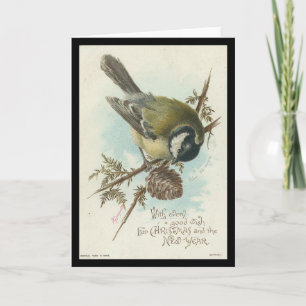 Vintages Vogel-Weihnachten und neues Jahr Feiertagskarte